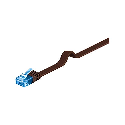 Goobay 96392 CAT 6a Flach-Patchkabel, U/UTP, Dunkelbraun von goobay