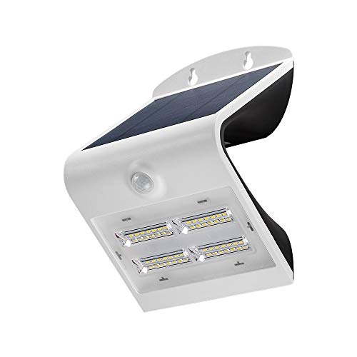 Goobay 45808 LED Solarleuchte Außenstrahler mit Bewegungsmelder Aussen / 3,2W Solar Lampe Outdoor / IP65 Gartenstrahler / Außenlampe mit Bewegungsmelder PIR Sensor / Weiß von goobay