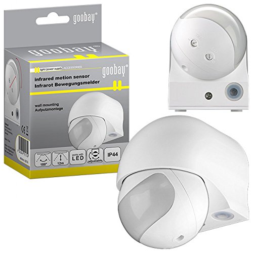 Infrarot Bewegungsmelder slim Aufputz weiss LED geignet zur Verwendung im Außen- und Innenbereich Bewegungsmelder ODA (weiss) slim von goobay