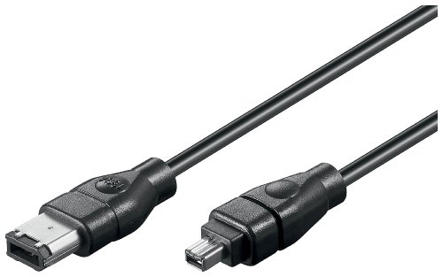 Wentronic FireWire+ Kabel (6-polig Stecker auf 4-polig Stecker) 4,5m schwarz von goobay
