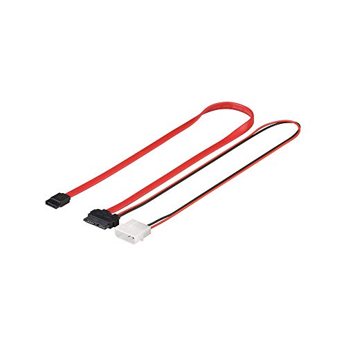 Wentronic HDD 2 in 1 S-ATA SlimLine Kabel 0,3 m, Rot/Schwarz von goobay