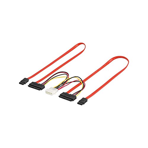 Wentronic Internes Stromkabel (2x SATA Daten und Power) schwarz von goobay