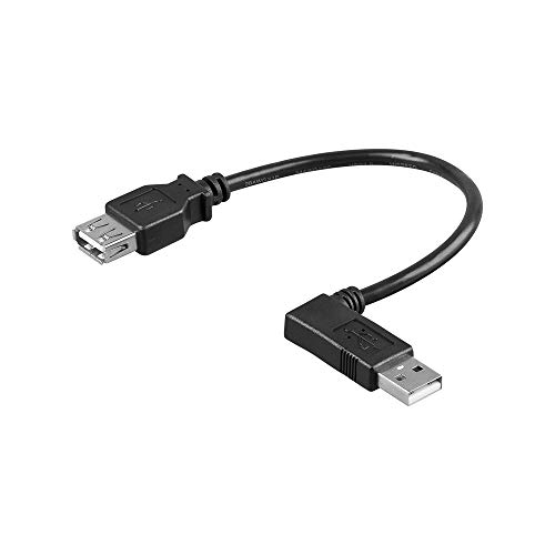 Wentronic USB 2.0 Kabel (A Stecker Links auf A Buchse) 0,15 m schwarz von goobay