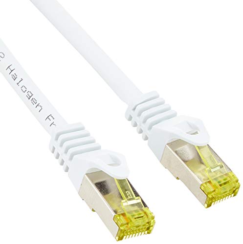 goobay 10x 91090 RJ45 Patchkabel Cat 6A S/FTP (Pimf), 500 MHz mit Cat 7 Rohkabel, Weiß, 0.5 m - LSZH halogenfrei, Kupfer, RJ45 (Cat 6A) Stecker von goobay