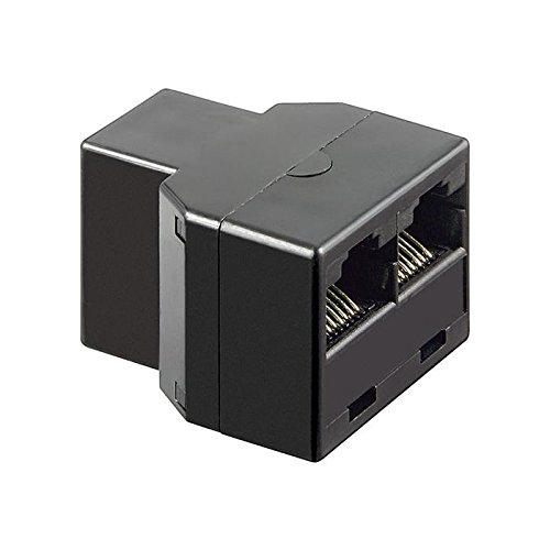goobay 2er Set ISDN T-Adapter (2X RJ45 Buchse auf RJ45 Buchse) schwarz von goobay