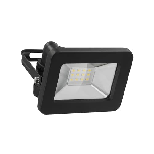 goobay 53868 LED Strahler Außen 10W / Außenstrahler IP65 / Neutralweißes Licht 850 lm/LED Scheinwerfer Fluter Wandmontage / IP65 Gartenstrahler/Schwarz von goobay