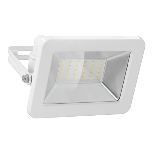 goobay 53873 LED Strahler Außen 30W / Außenstrahler IP65 / Neutralweißes Licht 2550 lm/LED Scheinwerfer Fluter Wandmontage / IP65 Gartenstrahler/Weiß von goobay