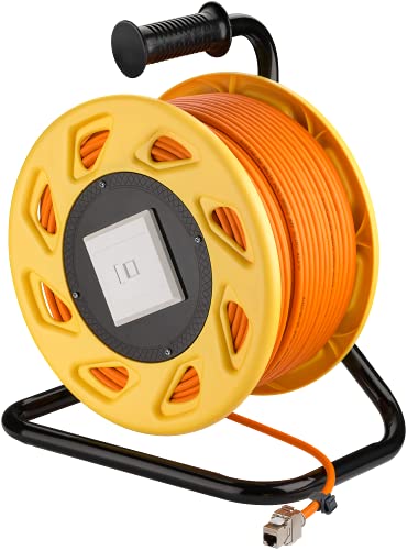 goobay 58934 Netzwerk Kabeltrommel 50m Outdoor CAT 7A Kabel RJ45 Keystone Buchse Netzwerkkabeltrommel Netzwerkkabel Verlängerungskabel 50m Orange von goobay