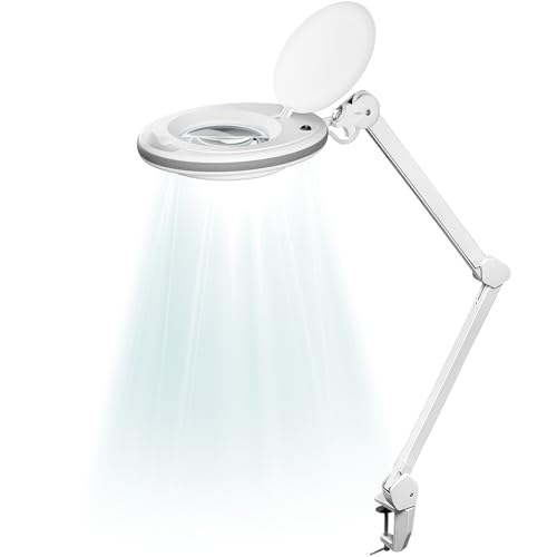 goobay 60360 LED Lupenleuchte mit Klemme/Lupenlampe aus Plastik / 8 W Leistungsaufnahme, Farbtemperatur 6500 K/Lichtstrom 650 lm/Betriebsspannung 230 V (AC) / Weiß von goobay