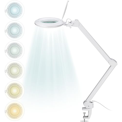 goobay 60364 LED Lupenleuchte mit Klemme/Lupenlampe aus Plastik / 10 W Leistungsaufnahme/Lichtstrom 800 lm/Betriebsspannung 230 V (AC) / Weiß von goobay