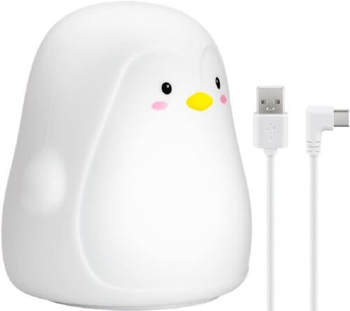 goobay 61648 LED Nachtlicht Pinguin/geeignet als Einschlafhilfe, Stilllicht und Kinderzimmer Deko/leuchtet in warmweißem Licht, 7 Farbwechsel und 3 Leuchtmodi, Klein, Weiß von goobay