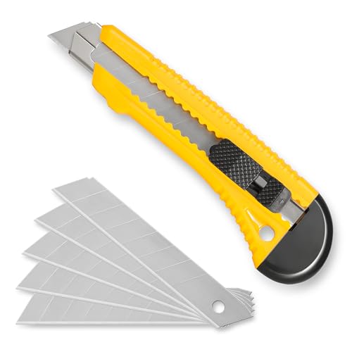 goobay 74094 Cuttermesser + Cuttermesser Klingen/Teppichmesser mit rutschfestem Griff/Ersatzklingen 18mm / Mehrzweckmesser Stufenweise einstellbar/Arbeitsmesser/Cuttermesser mit Abbrechklingen goobay 74094 Cuttermesser + Cuttermesser Klingen/Teppichmesser mit rutschfestem Griff/Ersatzklingen 18mm / Mehrzweckmesser Stufenweise einstellbar/Arbeitsmesser/Cuttermesser mit Abbrechklingen von goobay