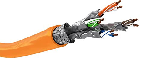 Goobay 91888 CAT 7A Netzwerkkabel, S/FTP (PiMF), 100m Orange/Schwarz von goobay