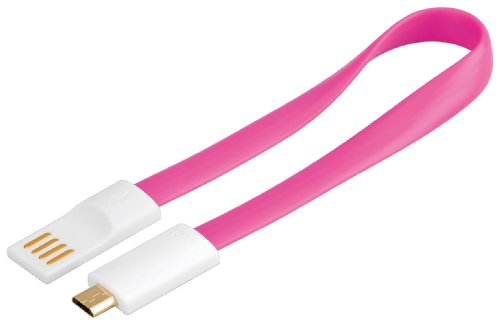 Goobay 95907 Magnet USB 2.0 Hi-Speed Kabel, 0,2 m rosa von goobay