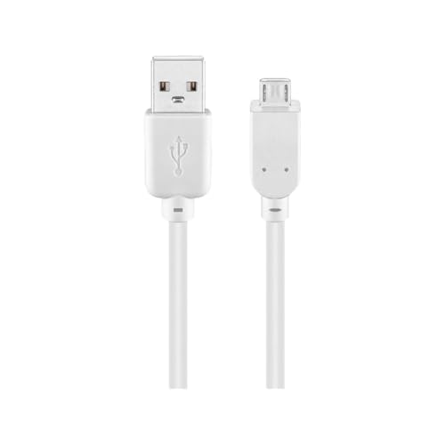 goobay 96195 Micro USB-Kabel 2.0, für Smartphones, Kameras, MP3-Player etc. 5 Meter, weiß von goobay