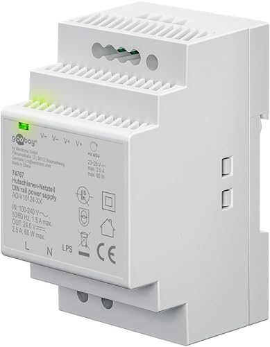 goobay Hutschienen Netzteil - Kompaktes 24V Netzteil für Klingeltrafo, Überwachungs- und Zugangssysteme, Türöffner - Einfache Montage auf DIN-Schiene, 24V, Überspannungsschutz, 74767 goobay Hutschienen Netzteil - Kompaktes 24V Netzteil für Klingeltrafo, Überwachungs- und Zugangssysteme, Türöffner - Einfache Montage auf DIN-Schiene, 24V, Überspannungsschutz, 74767 von goobay