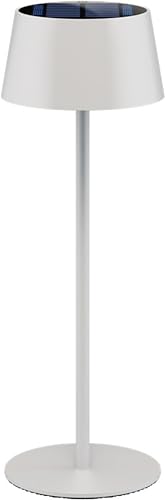 goobay LED Tischleuchte Solar/stufenlos dimmbar mit Touch Steuerung/Kabellose LED Akku Tischlampe für Innen und Außen IP44 / 150lm und 3000K warmweiß, USB-C, Weiß / 73929 von goobay