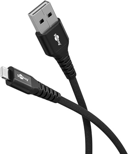 goobay Lightning auf USB-A 60W / 2m / Flexibles Textilkabel / 480 Mbits Ladekabel USB A/Supersoft/Schnellladekabel Apple Lightning Kabel/Stoffkabel/Schwarz / 74504 goobay Lightning auf USB-A 60W / 2m / Flexibles Textilkabel / 480 Mbits Ladekabel USB A/Supersoft/Schnellladekabel Apple Lightning Kabel/Stoffkabel/Schwarz / 74504 von goobay