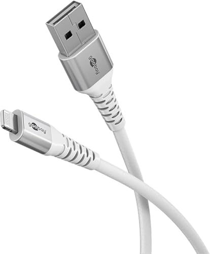 goobay Lightning auf USB-A 60W / 2m / Flexibles Textilkabel / 480 Mbits Ladekabel USB A/Supersoft/Schnellladekabel Apple Lightning Kabel/Stoffkabel/Weiß / 74512 goobay Lightning auf USB-A 60W / 2m / Flexibles Textilkabel / 480 Mbits Ladekabel USB A/Supersoft/Schnellladekabel Apple Lightning Kabel/Stoffkabel/Weiß / 74512 von goobay