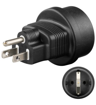 Goobay Netzadapter, USA Stecker auf Schutzkontakt Buchse (3 Stück) von goobay