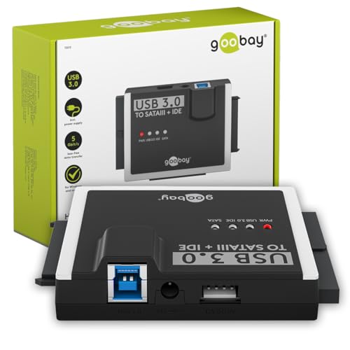 goobay SATA Adapter für Festplatten USB 3.0 und IDE, USB Festplattenadapter HDD & SSD, inkl. USB A auf B Kabel & Molex und 12V 2A Netzteil, Externe Festplatte - 72013 goobay SATA Adapter für Festplatten USB 3.0 und IDE, USB Festplattenadapter HDD & SSD, inkl. USB A auf B Kabel & Molex und 12V 2A Netzteil, Externe Festplatte - 72013 von goobay