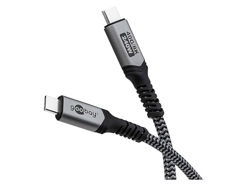 goobay USB 4 Kabel/USB-C Schnellladekabel 240 Watt 40 Gbits Datentransfer für 8K HD Display/USB C Ladekabel Handy/Typ-C Highspeed Kabel für Laptops & Hub/Docking-Station / 1,5m / 74212 goobay USB 4 Kabel/USB-C Schnellladekabel 240 Watt 40 Gbits Datentransfer für 8K HD Display/USB C Ladekabel Handy/Typ-C Highspeed Kabel für Laptops & Hub/Docking-Station / 1,5m / 74212 von goobay