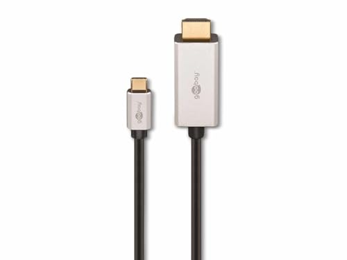 goobay 60174 USB-C 4.0 auf HDMI Adapter Kabel (4K @ 120hz /8K @ 30 Hz) / USB C Stecker auf HDMI Stecker/überträgt Daten, Audio und Video Signale/für Handy, Laptop, TV, Monitor/Schwarz / 3m von goobay