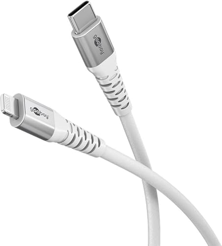 goobay USB-C auf Lightning 60W / 2m / Flexibles Textilkabel / 480 Mbits Ladekabel USB C/Supersoft/Schnellladekabel Apple Lightning Kabel/USB Typ C Stoffkabel/Weiß / 74520 goobay USB-C auf Lightning 60W / 2m / Flexibles Textilkabel / 480 Mbits Ladekabel USB C/Supersoft/Schnellladekabel Apple Lightning Kabel/USB Typ C Stoffkabel/Weiß / 74520 von goobay