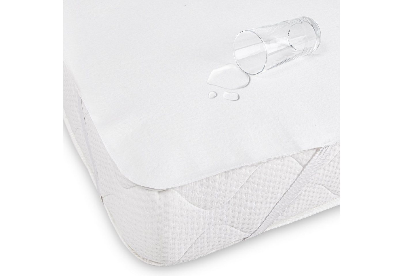 good morning Spannbettlaken Spannbettlaken Fs 180x200 molton protector white White, Baumwolle, Gummizug: Rundum, (1 Stück), Bettlaken mit Gummizug in 90x200 140x200 180x200 und weitere Größen von good morning