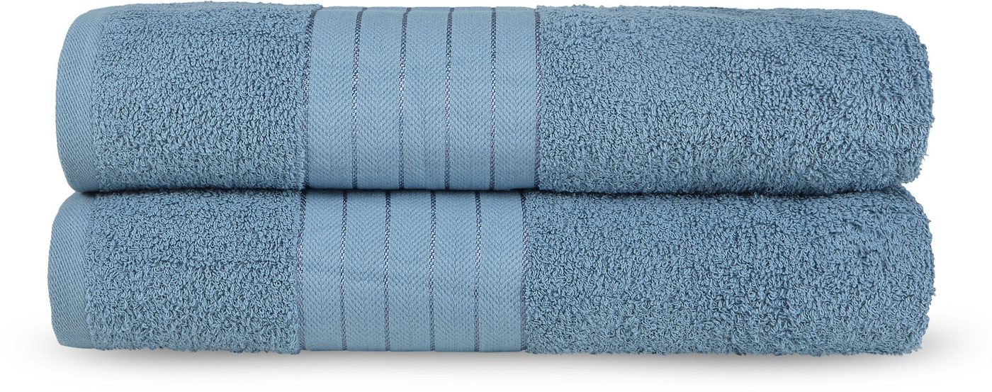 good morning Badetuch Uni Towels, Frottier (2-St), mit gewebtem Rand von good morning