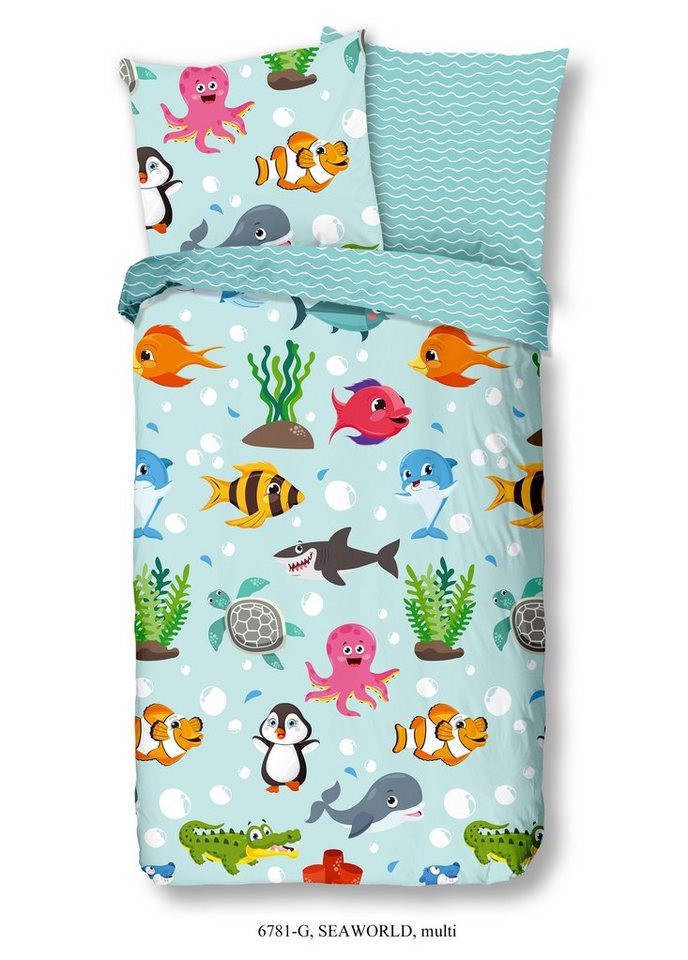 good morning Bettwäsche Renforcé Bettwäsche 135 X 200 cm + 1 x 80 X 80 cm Seaworld bunt, Bettbezug Kopfkissenbezug Set kuschelig weich hochwertig good morning Bettwäsche Renforcé Bettwäsche 135 X 200 cm + 1 x 80 X 80 cm Seaworld bunt, Bettbezug Kopfkissenbezug Set kuschelig weich hochwertig von good morning