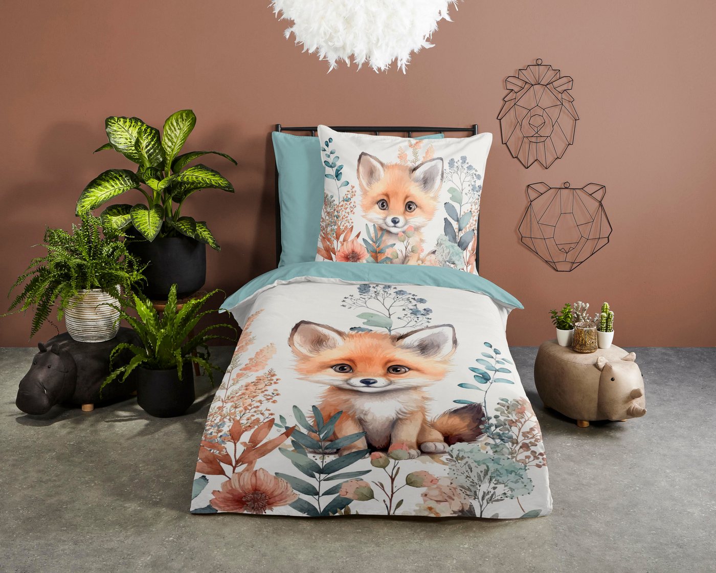 good morning Kinderbettwäsche Foxx, Renforcé, 2 teilig, Baumwolle, 135x200, Reißverschluss, Wendeoptik, Kind, Herbst, Fuchs good morning Kinderbettwäsche Foxx, Renforcé, 2 teilig, Baumwolle, 135x200, Reißverschluss, Wendeoptik, Kind, Herbst, Fuchs von good morning