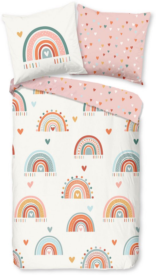 good morning Kinderbettwäsche Louie, Renforcé, 2 teilig, Baumwolle, Renforcé, Wendeoptik, Baby, Kind, Mädchen, Regenbogen, Rosa good morning Kinderbettwäsche Louie, Renforcé, 2 teilig, Baumwolle, Renforcé, Wendeoptik, Baby, Kind, Mädchen, Regenbogen, Rosa von good morning