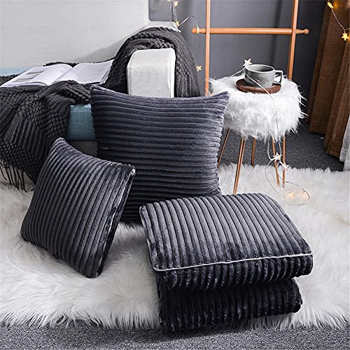 Kissendecke 2 in 1​ Reisedecke Kissen Quilt Multifunktionale Kissen Decke Nackenstützkissen Soft & Warm Nap Mat Kissen für Schlafsofa Bürostuhl （Grau） von goodFarewell