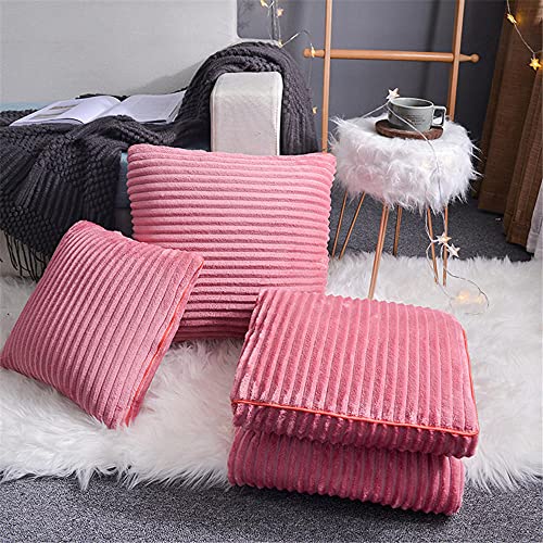 Kissendecke 2 in 1​ Reisedecke Kissen Quilt Multifunktionale Kissen Decke Nackenstützkissen Soft & Warm Nap Mat Kissen für Schlafsofa Bürostuhl （Rosa） von goodFarewell