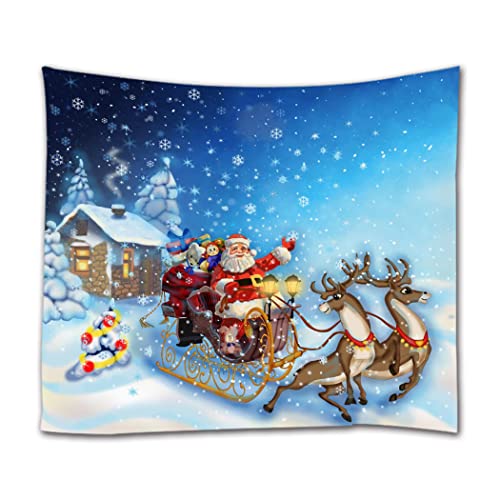 goodbath Weihnachts Wandteppich, Weihnachtsmann-Schlitten-Wandteppich, Wandbehang für Schlafzimmer, Wohnzimmer, Wohnheim, 200 x 150 cm, bunt von goodbath