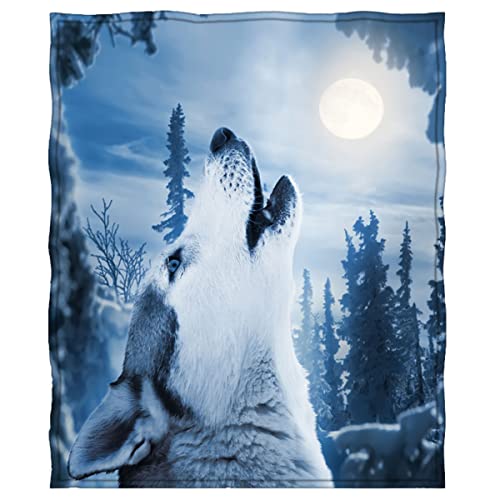 goodbath Wolfs Überwurfdecke, Tierische Wölfe Fleece-Decke Kuschelige Plüsch-Decke für Sofa Couch Bett, 200 cm x 150 cm von goodbath