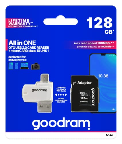 GOODRAM 128GB M1A4 All in One Micro Card Class 10 UHS I + Card Reader von GoodRam