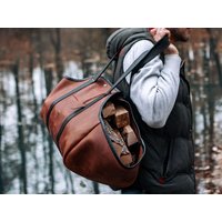 Geschenk Für Zu Hause - Leder Brennholz Träger, Kaminholz Halter, Holz Wohnkultur, Personalisiertes Weihnachtsgeschenk von goods4happiness