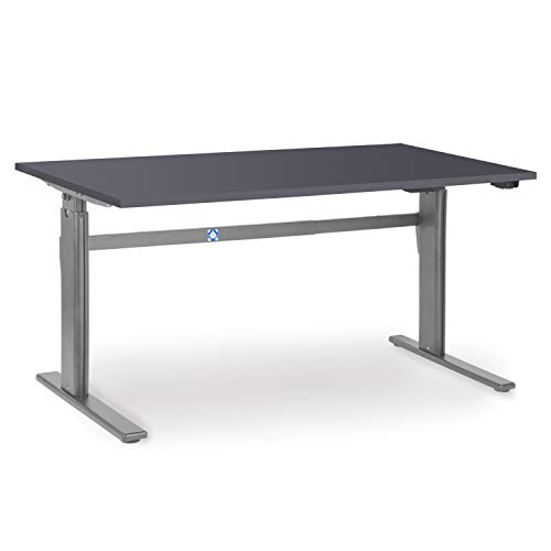 Elektrisch höhenverstellbarer Schreibtisch 180 x 80 cm Anthrazit | höhenverstellbar von 700-1.170 mm | Arbeitstisch Produktionstisch Bürotisch hauseigene Fertigung | hochwertige Qualität von goodsforbusiness GmbH