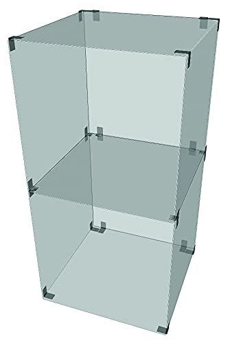 Glassteckvitrine Glasregal „Mini“ m. Rückwand | Vitrine 2 Fächer Glasplatten 30x30cm Sicherheitsglas Verkaufsvitrine Ausstellungsvitrine Messevitrine Verkaufsregal Selbstbauvitrine von goodsforbusiness GmbH