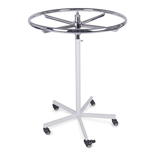 Konfektions Rundständer rollbar höhenverstellbar 110-175cm Sternenfuß weiß Neuware, sehr gut erhaltener Ring Ø85cm verchromt - Kleiderständer stabil, Garderobenständer, Rollständer Konfektions Rundständer rollbar höhenverstellbar 110-175cm Sternenfuß weiß Neuware, sehr gut erhaltener Ring Ø85cm verchromt - Kleiderständer stabil, Garderobenständer, Rollständer von Aigentlich
