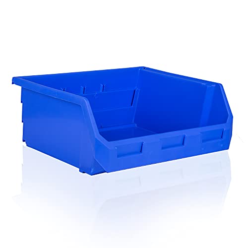Kunststoff-Stapelbox Sichtlagerkasten PK374218 mit Aufhängevorrichtung Blau | Sichtbox L37,4xB41,8xH17,7cm, 20L | Kleinteilebox Lagerkasten Lagerbox Aufbewahrungsbox Regalbox Schütte von goodsforbusiness GmbH