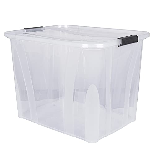 goodsforbusiness GmbH Aufbewahrungsbox + Deckel L 51 x B 38,5 x H 36,8 cm - 55 Liter Lagerbox transparent stapelbar | Lebensmittelbox lebensmittelgeeignet | Transportbox Kunststoffbox Wohnmobilbox goodsforbusiness GmbH Aufbewahrungsbox + Deckel L 51 x B 38,5 x H 36,8 cm - 55 Liter Lagerbox transparent stapelbar | Lebensmittelbox lebensmittelgeeignet | Transportbox Kunststoffbox Wohnmobilbox von Aigentlich