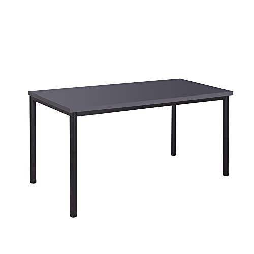 Schreibtisch u. Besprechungstisch mit schwarzem Tischgestell | Konferenztisch Bürotisch Computertisch Mehrzwecktisch Arbeitstisch PC-Tisch Homeoffice-Tisch (anthrazit, 160 x 80 x 77,5 cm) von Eigentlich
