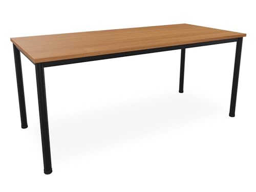 Schreibtisch u. Besprechungstisch mit schwarzem Tischgestell | Konferenztisch Bürotisch Computertisch Mehrzwecktisch Arbeitstisch PC-Tisch Homeoffice-Tisch (buche, 180 x 80 x 77,5 cm) von goodsforbusiness GmbH