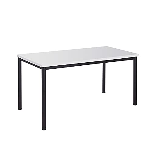 Schreibtisch u. Besprechungstisch mit schwarzem Tischgestell | Konferenztisch Bürotisch Computertisch Mehrzwecktisch Arbeitstisch PC-Tisch Homeoffice-Tisch (weiß, 120 x 80 x 77,5 cm) von Eigentlich