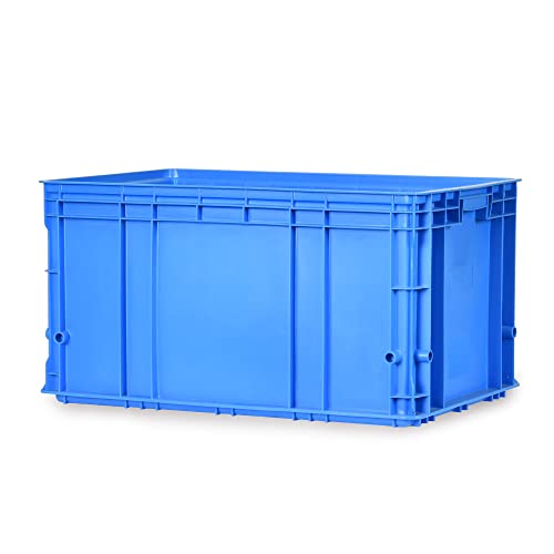 goodsforbusiness GmbH Eurobox, blau, 60x40x32cm, 76,8 L - Logistikbox stapelbar Lagerbox Aufbewahrungsbox | Campingbox Fischereibox Stapelbox stabile Kunststoffkiste Industriebehälter Vorratsbox von Eigentlich
