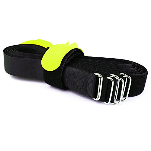10 x Klettkabelbinder DS Metallöse - Klett/Flausch auf UNTERSCHIEDLICHEN SEITEN! - 80 cm neon von Goodymax