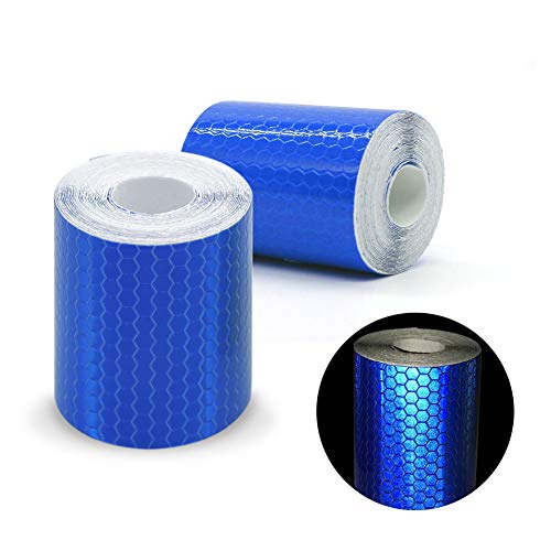 Reflektorband Sicherheits-Klebeband aus Vinyl hohe Intensitßt prismatisch reflektierend selbsthaftend Reflektierendes Band Straße Transport Anlagen Sicherheitserinnerung, 2 Rolle, 3m x 50mm von ZANPOON